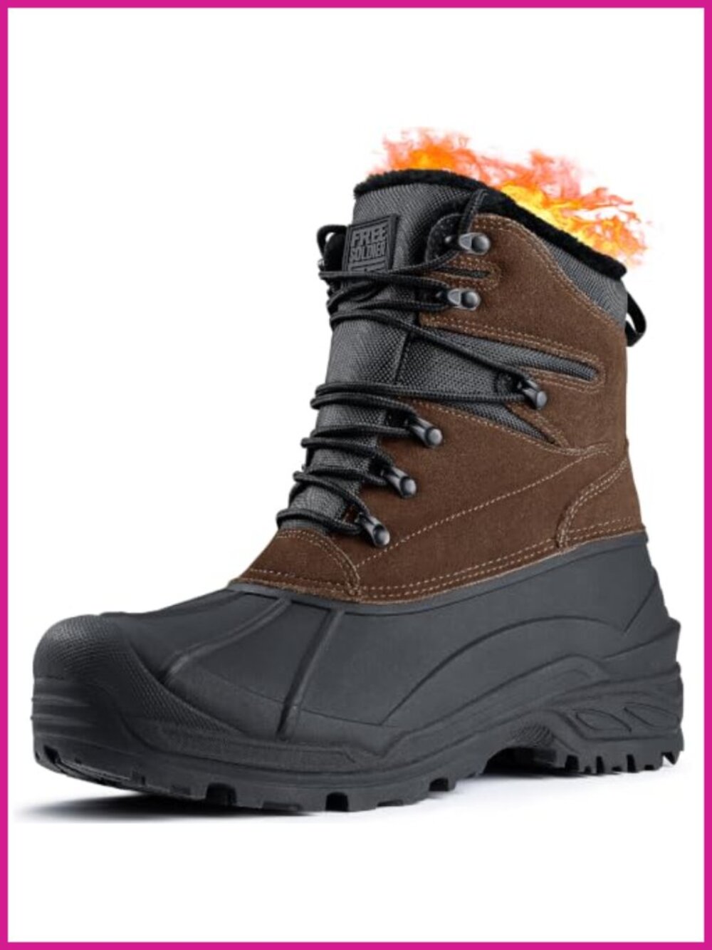 Men's Waterproof Fleece-Lined Winter Snow Boots Slip-Resistant